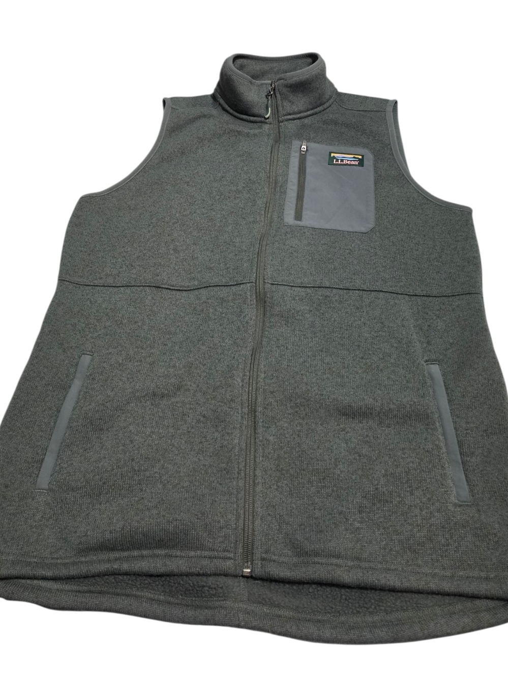 L.L. Bean Women's Green Full-Zip Fleece Vest